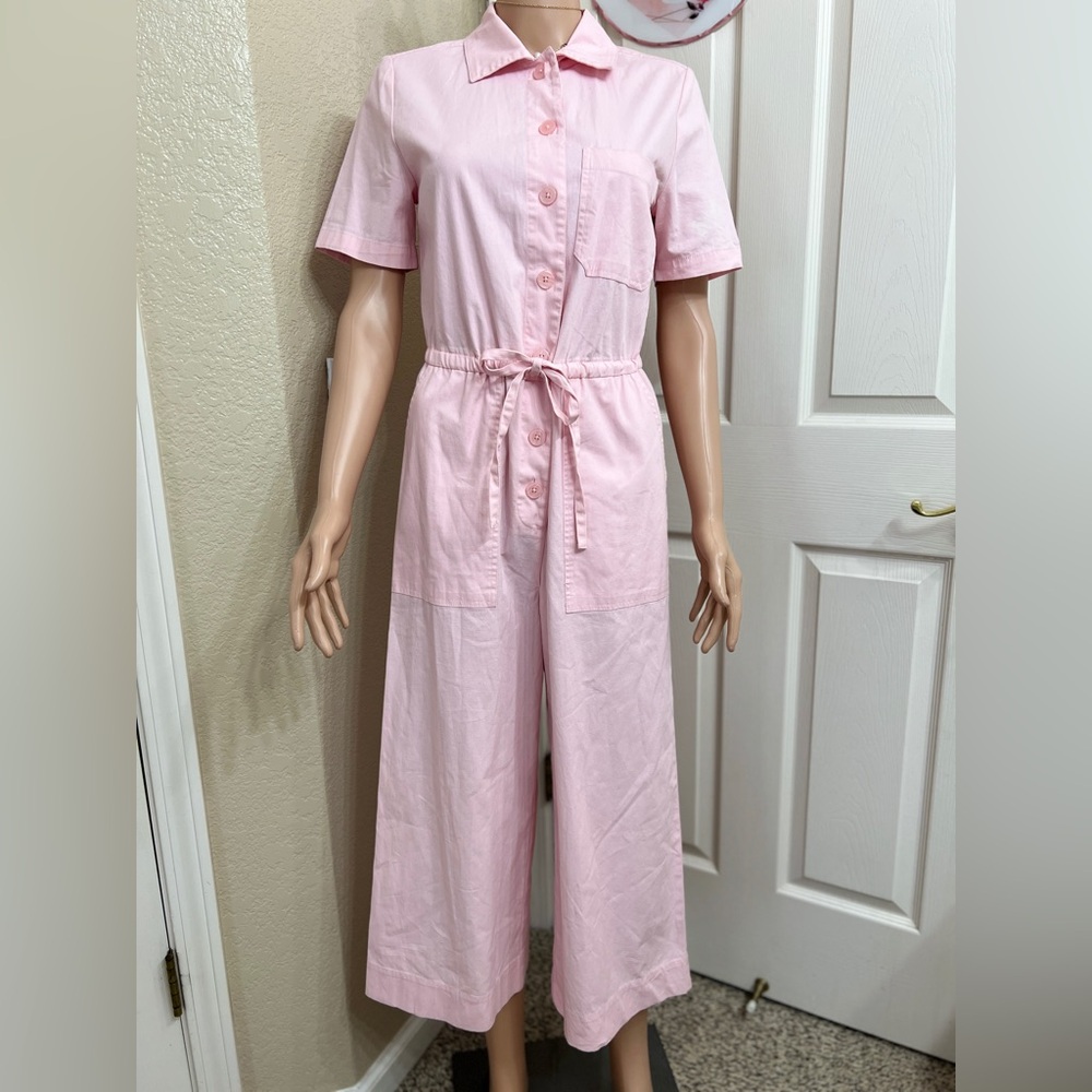 POPSUGAR Light Pink Belted Jumpsuit